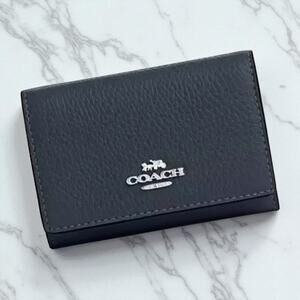Coach Micro Wallet in Denim Blue Leather CM238